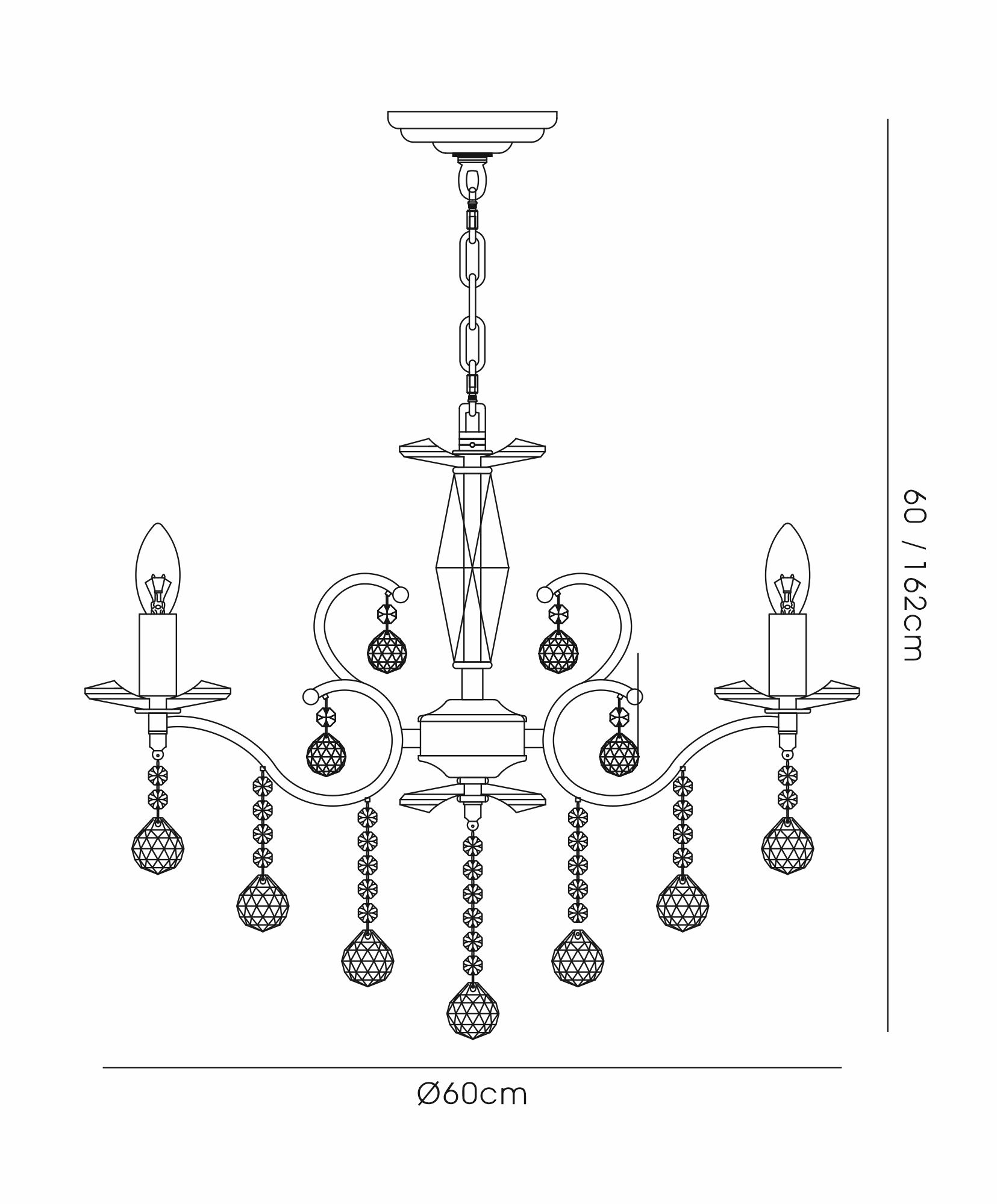IL32126  Zinta Crystal Pendant 6 Light Antique Brass